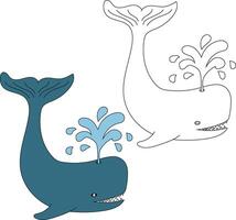 ballena clipart colocar. vistoso y contorno ballenas clipart vector