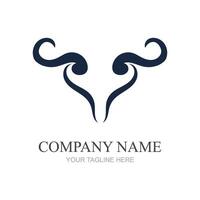 simple animal horn logo design vector illustration