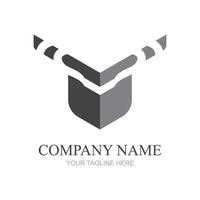 simple animal horn logo design vector illustration