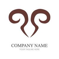 simple animal horn logo design vector illustration