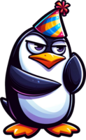 AI generated Party Penguin illustration png