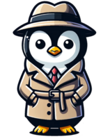 AI generated Penguin as a Detector illustration png