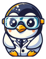 ai generado pingüino científico ilustración png