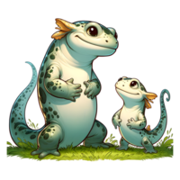 AI generated Salamanders Warm family illustration png