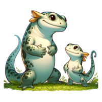 ai generiert Salamander warm Familie Illustration png