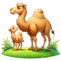 AI generated Camel Warm family illustration png