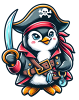 ai gerado pirata pinguim ilustração png