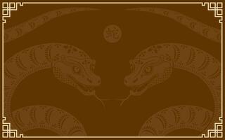Happy Chinese new year 2025 Zodiac sign, year of the Snake vector