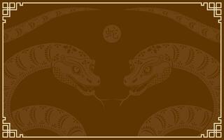 Happy Chinese new year 2025 Zodiac sign, year of the Snake vector