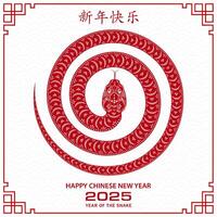 Happy Chinese new year 2025 Zodiac sign, year of the Snake vector