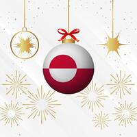 Christmas Ball Ornaments Greenland Flag Celebration vector