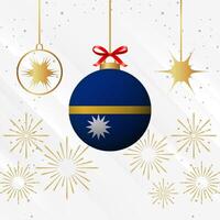 Christmas Ball Ornaments Nauru Flag Celebration vector