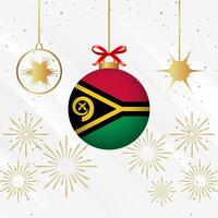 Navidad pelota adornos vanuatu bandera celebracion vector