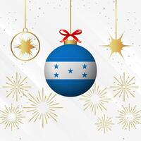 Navidad pelota adornos Honduras bandera celebracion vector