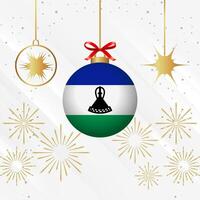 Christmas Ball Ornaments Lesotho Flag Celebration vector