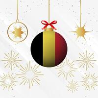 Christmas Ball Ornaments Belgium Flag Celebration vector