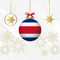 Christmas Ball Ornaments Costa Rica Flag Celebration vector