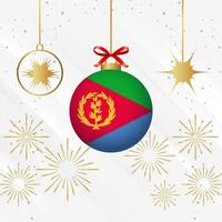 Navidad pelota adornos eritrea bandera celebracion vector