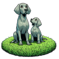 ai generiert Weimaraner Hund warm Familie Illustration png