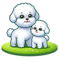 ai gegenereerd bichon frise hond warm familie illustratie png