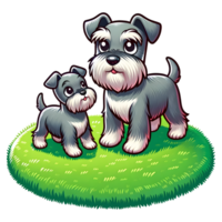 ai genererad miniatyr- schnauzer hund värma familj illustration png