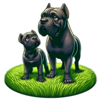 AI generated Cane Corso warm family PNG illustration