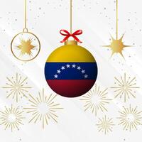 Navidad pelota adornos Venezuela bandera celebracion vector