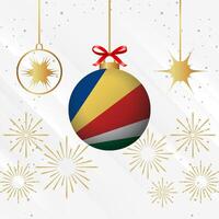 Christmas Ball Ornaments Seychelles Flag Celebration vector