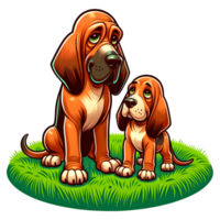 ai genererad blodhund hund värma familj illustration png