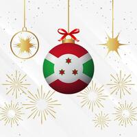 Navidad pelota adornos Burundi bandera celebracion vector