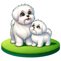 ai genererad maltese hund värma familj illustration png