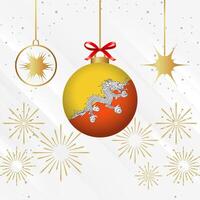 Christmas Ball Ornaments Bhutan Flag Celebration vector