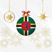 Christmas Ball Ornaments Dominica Flag Celebration vector