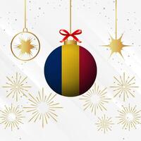 Navidad pelota adornos Rumania bandera celebracion vector