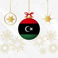 Christmas Ball Ornaments Libya Flag Celebration vector