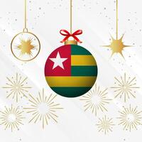 Christmas Ball Ornaments Togo Flag Celebration vector