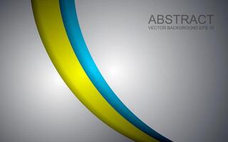 Gradient background of blue and yellow line curves on white color background layer paper overlapping for design text and message. vector