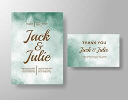 Wedding invitation with abstract watercolor background vector