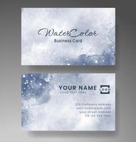 Beautiful business card template with watercolor vector