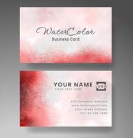 Beautiful business card template with watercolor vector