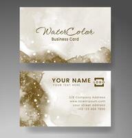 Beautiful business card template with watercolor vector