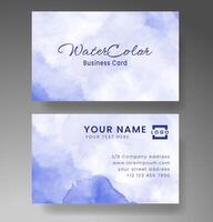 Beautiful business card template with watercolor vector