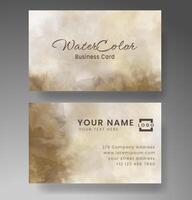 Beautiful business card template with watercolor vector