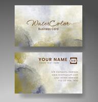 Beautiful business card template with watercolor vector