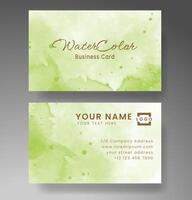 Beautiful business card template with watercolor vector