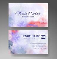 Beautiful business card template with watercolor vector