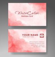 Beautiful business card template with watercolor vector