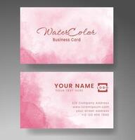 Beautiful business card template with watercolor vector