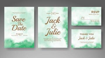 Wedding invitation with abstract watercolor background vector