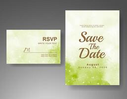 Wedding invitation with abstract watercolor background vector